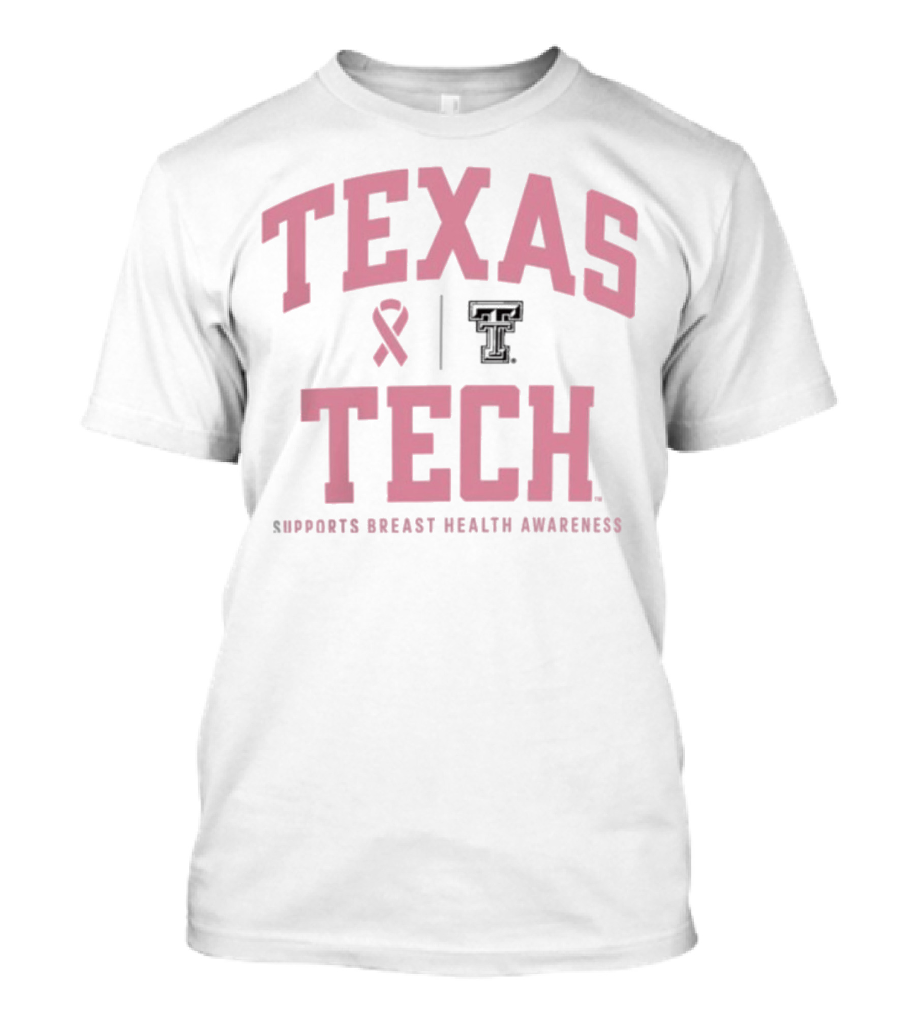 Texas Tech Supports Breast Health Awareness 2025 With Red Raiders Logo T-Shirt