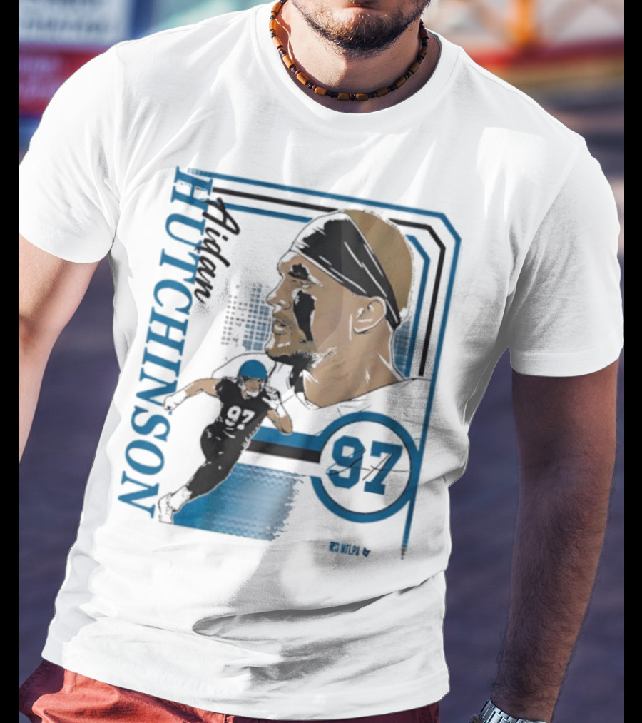 Aidan Hutchinson Signature Collage 97 Athlete Portrait T-Shirt