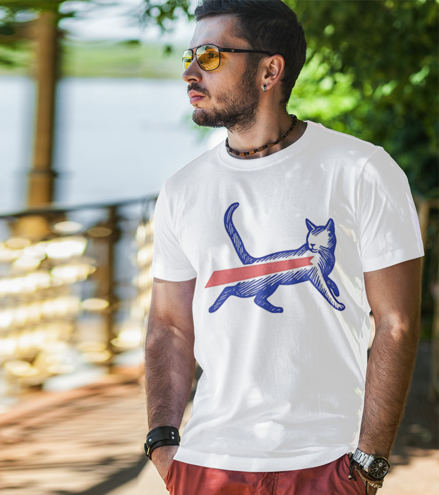 Buffalo Bills Football Cat Logo Design T-Shirt