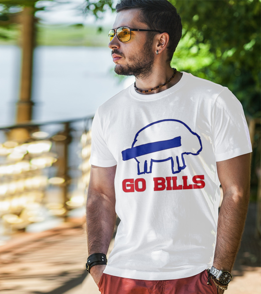 Buffalo Bills Go Bills Funny Sketch Football Fan T-Shirt