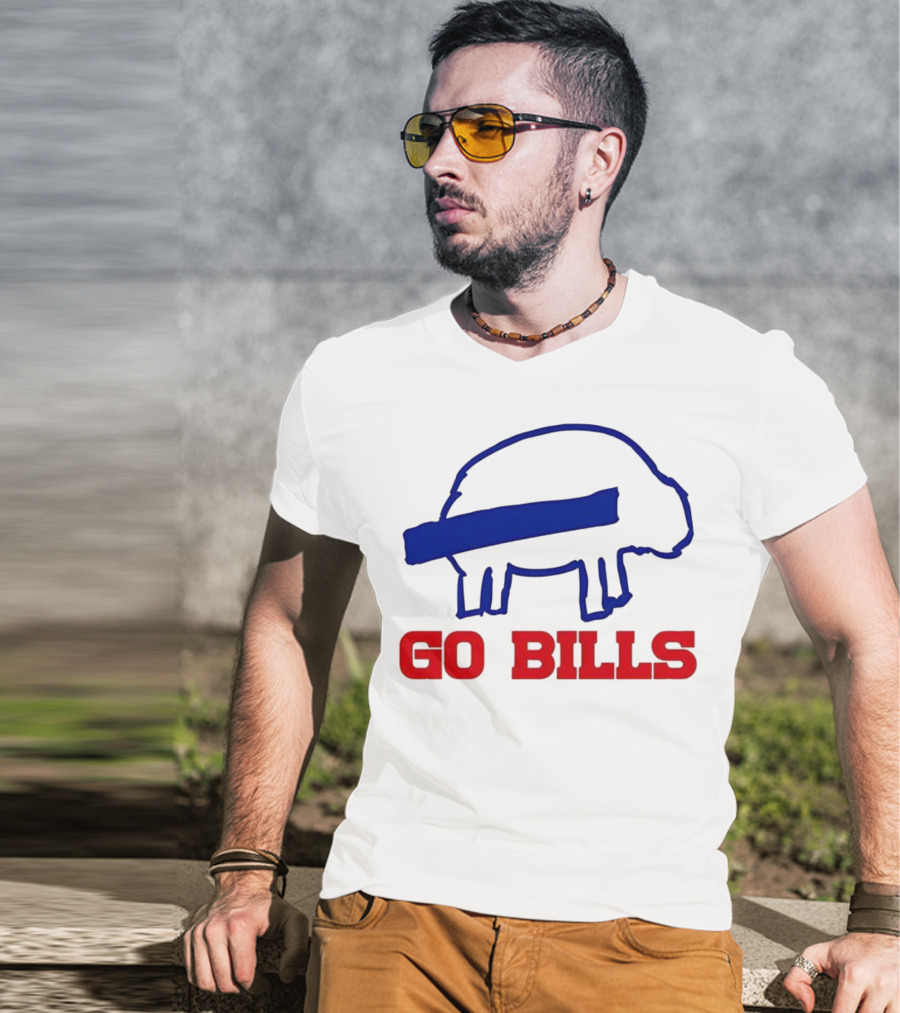 Buffalo Bills Go Bills Funny Sketch Football Fan T-Shirt