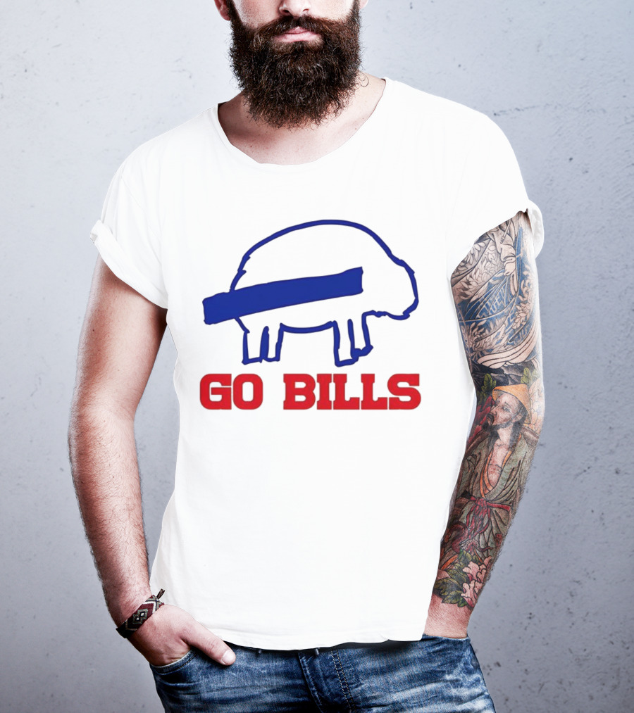 Buffalo Bills Go Bills Funny Sketch Football Fan T-Shirt