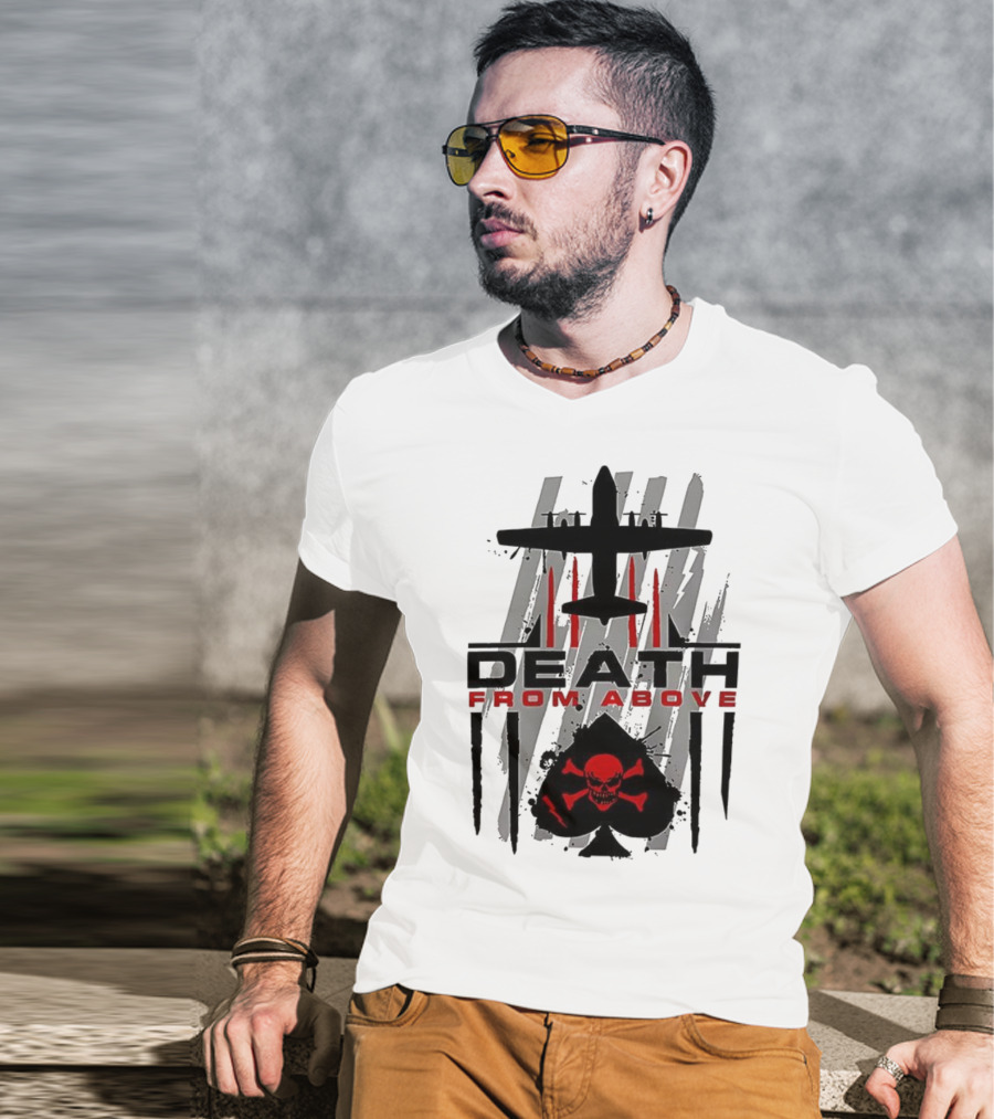 Death From Above Hercules Ace Of Spades Skull And Crossbones T-Shirt