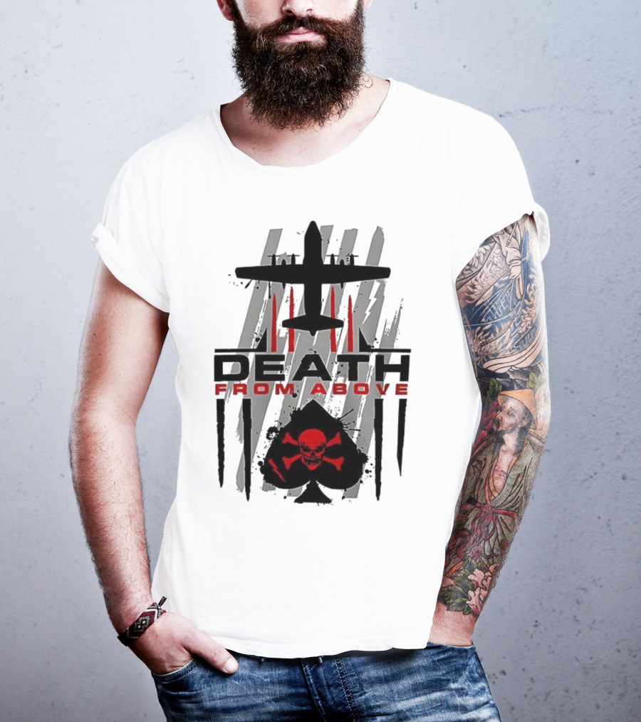 Death From Above Hercules Ace Of Spades Skull And Crossbones T-Shirt