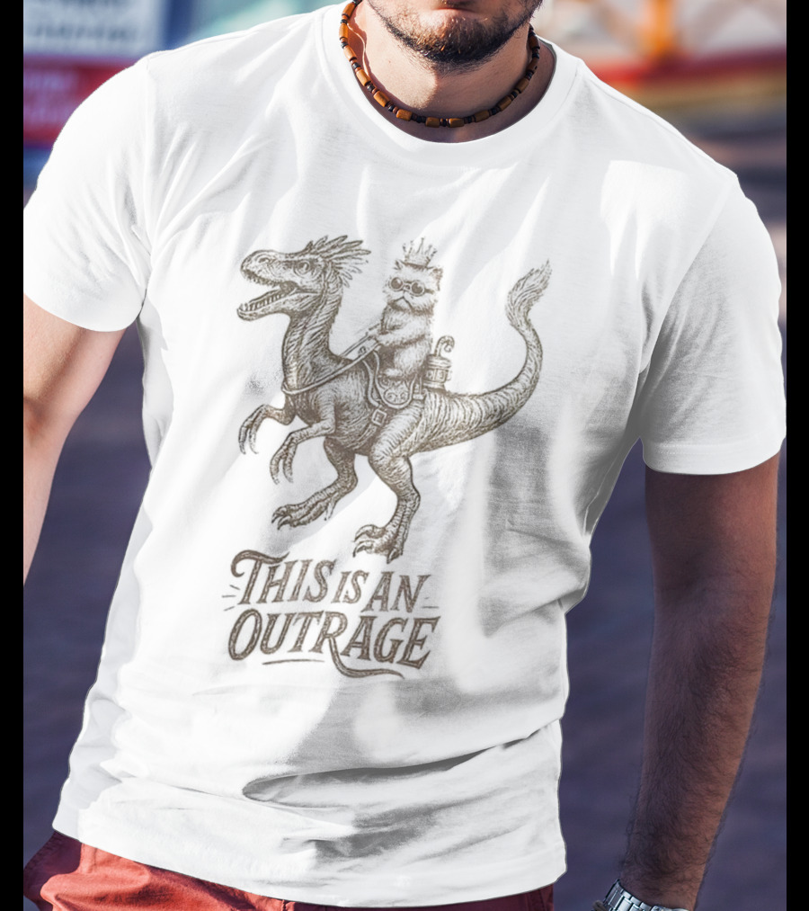 Donut And Mongo Dungeon This Is An Outrage Dinosaur Rider Adventure T-Shirt