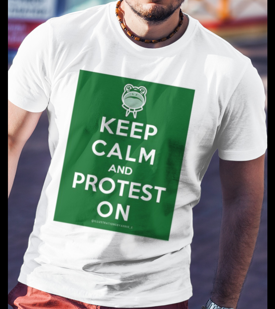 Keep Calm And Protest On With Frog Icon T-Shirt