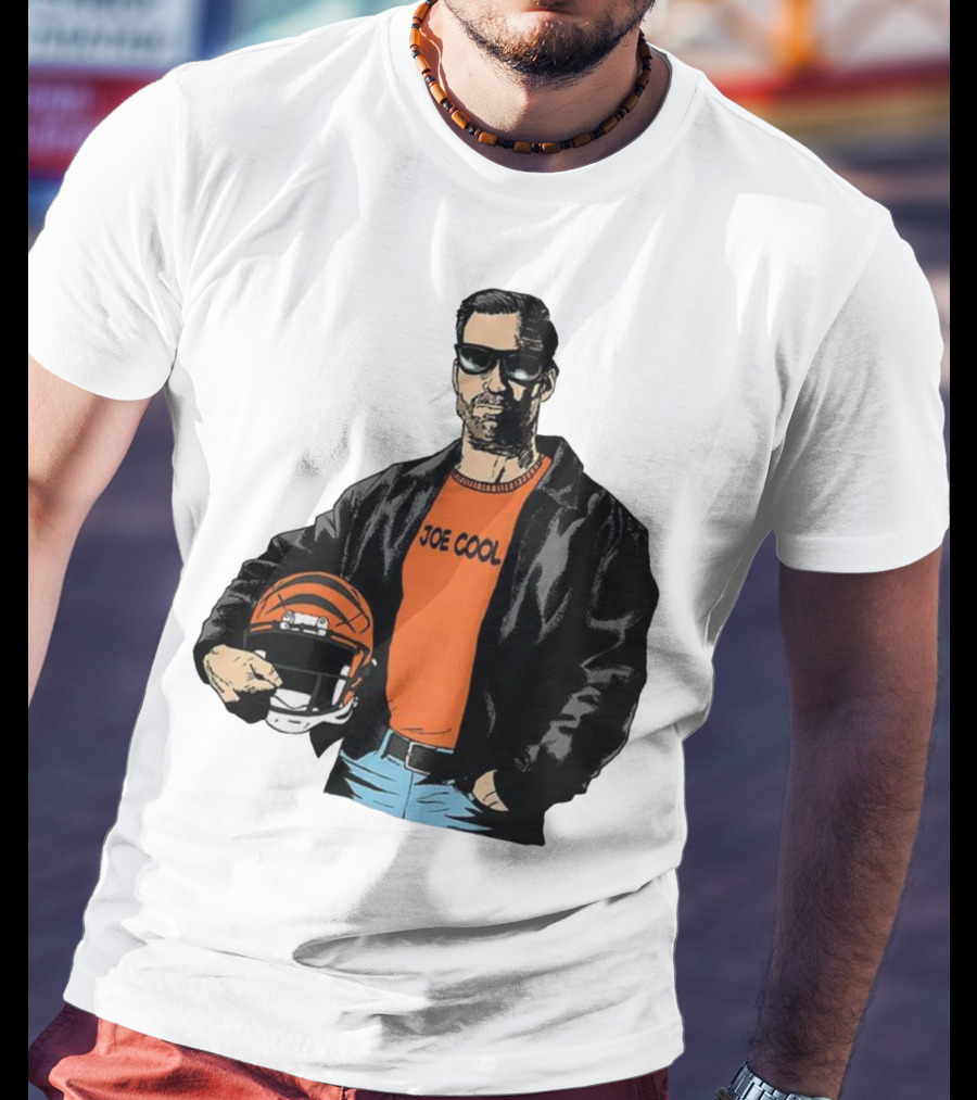 Joe Cool Cincinnati Bengals NFL Vintage Joe Burrow Helmet T-Shirt