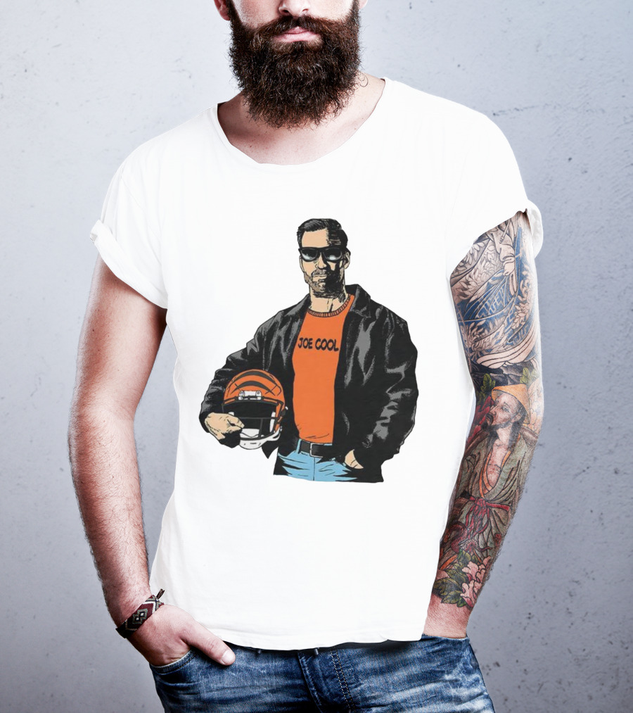 Joe Cool Cincinnati Bengals NFL Vintage Joe Burrow Helmet T-Shirt
