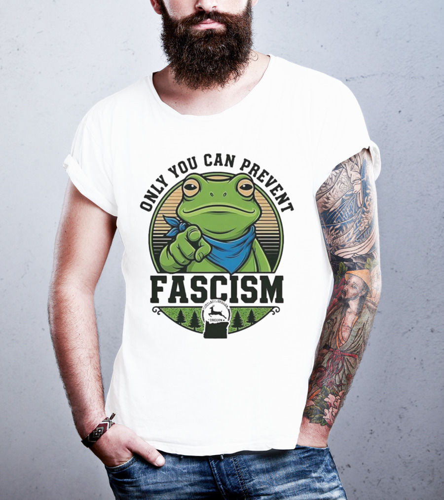 Only You Can Prevent Fascism PortlandFrog Protest Forest Bandana T-Shirt