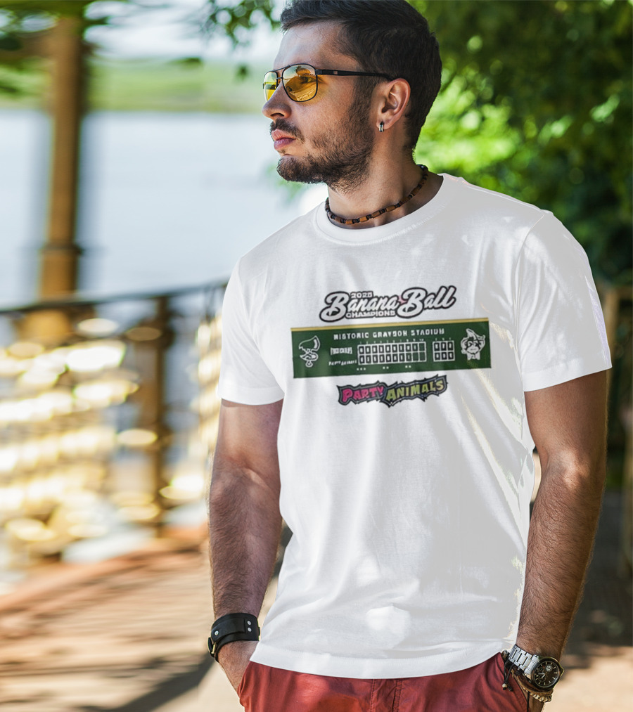 2025 Banana Ball Champions Historic Grayson Stadium Party Animals T-Shirt