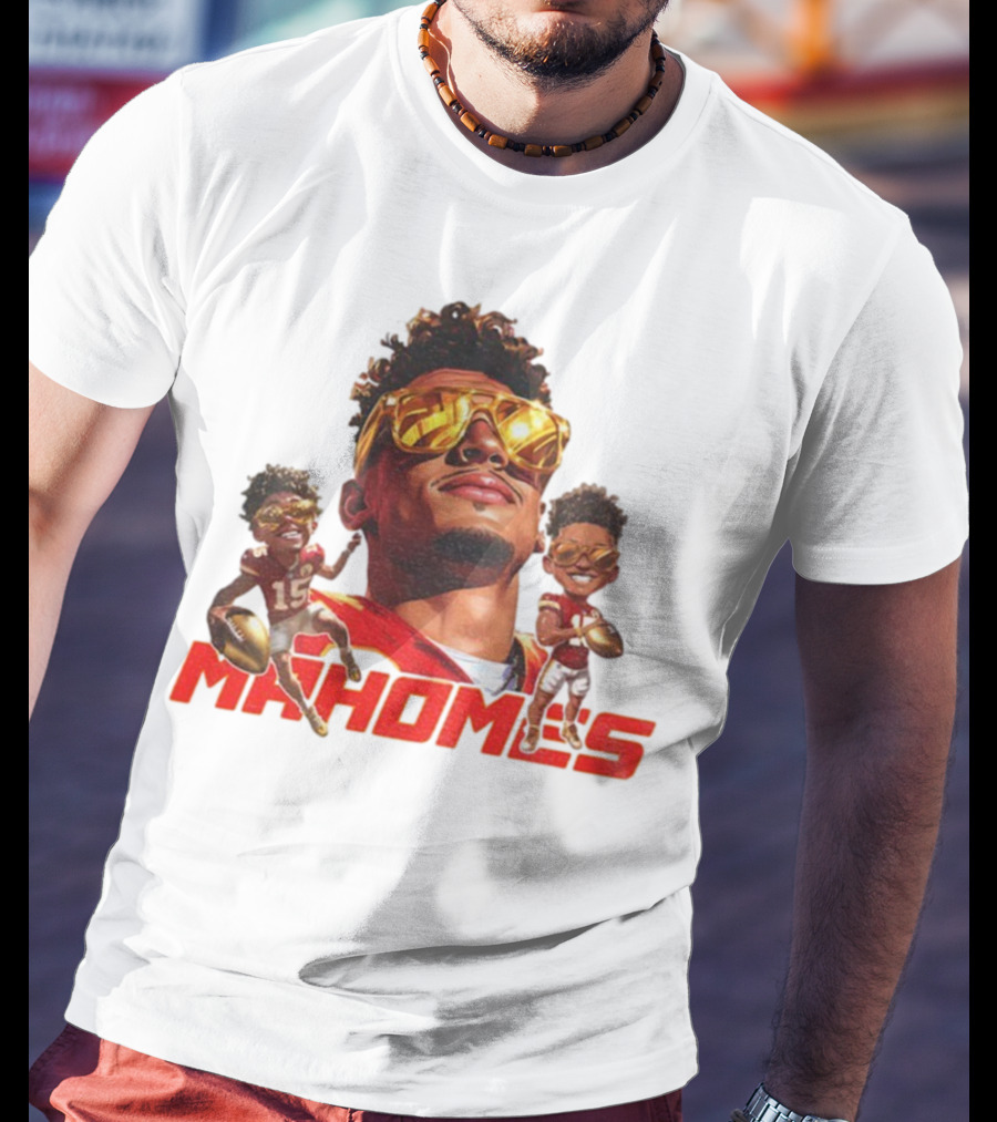 Patrick Mahomes Kansas City Chiefs Football Player Caricature Mahomes 2025 T-Shirt