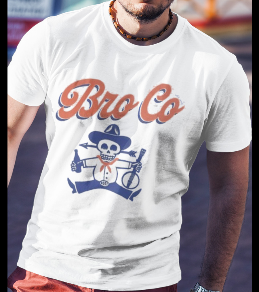 Bro Co Skeleton Cowboy With Banjo And Bottle T-Shirt