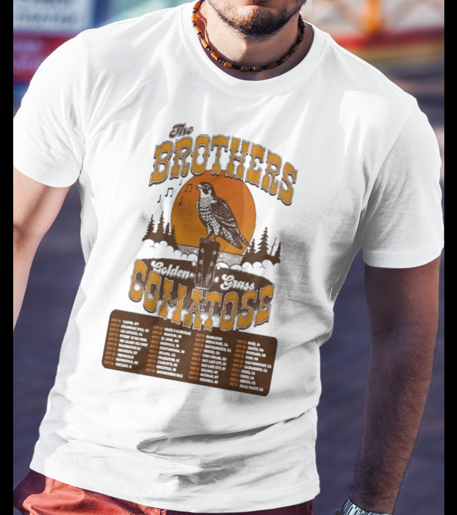 The Brothers Comatose Golden Grass 2025 Tour Dates Casper Wyoming To Grass Valley California T-Shirt