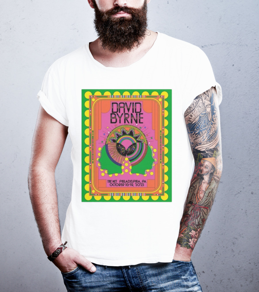 David Byrne The Met Philadelphia PA October 16-18 2025 Psychedelic Event T-Shirt