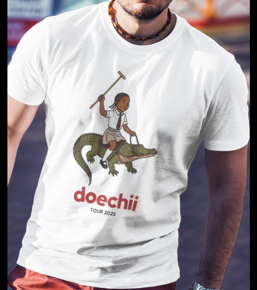 Doechii Tour 2025 Cartoon Riding Gator Adventure T-Shirt