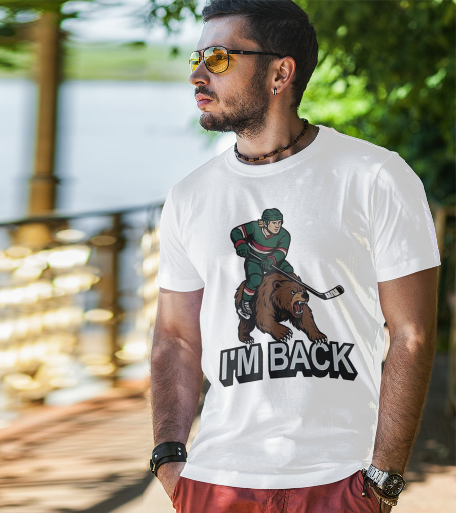 I'm Back Minnesota Wild NHL Bear Hockey Player Graphic T-Shirt