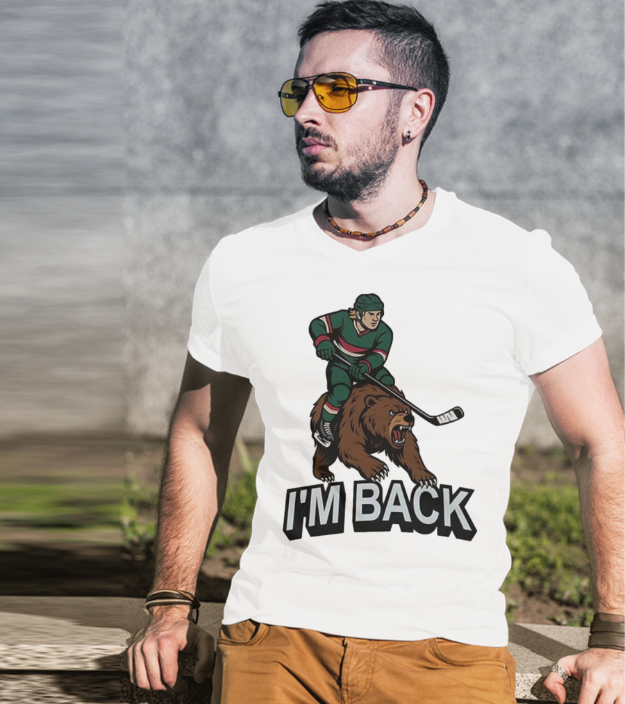 I'm Back Minnesota Wild NHL Bear Hockey Player Graphic T-Shirt