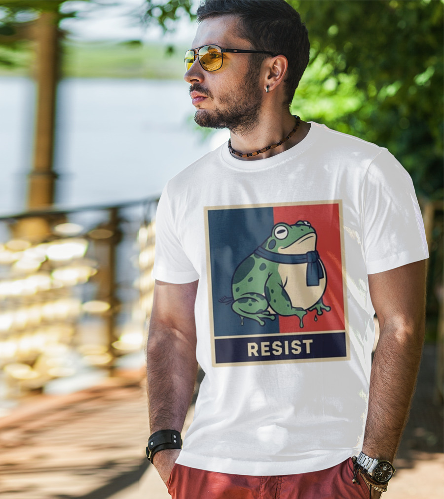 Portland Frog Protest Resist Activist Retro Style T-Shirt