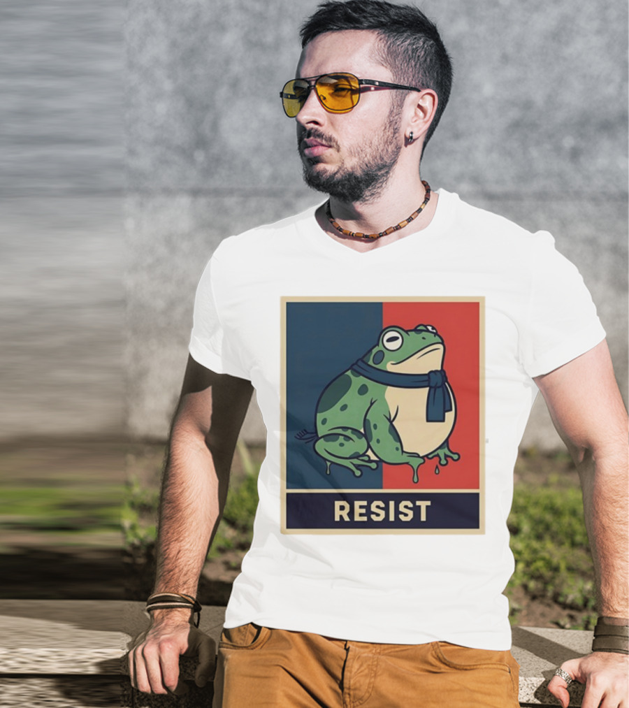 Portland Frog Protest Resist Activist Retro Style T-Shirt