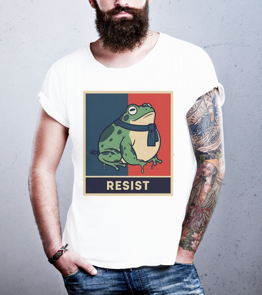 Portland Frog Protest Resist Activist Retro Style T-Shirt