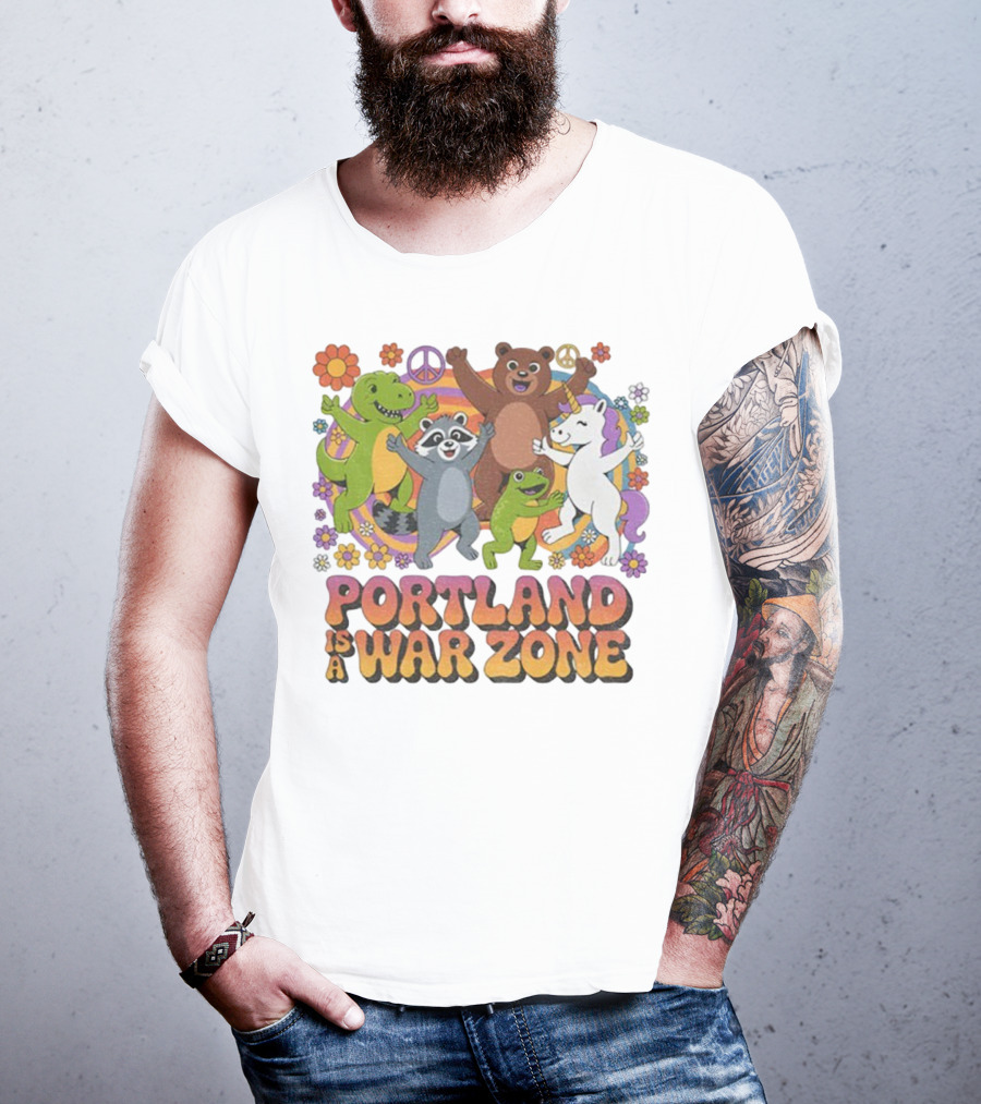 Portland Is A War Zone Peaceful Animal Dance Celebration T-Shirt