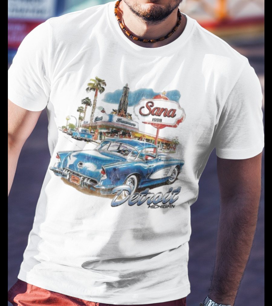 Sana Detroit Michigan 1950s Classic Cruiser Retro Nostalgia T-Shirt