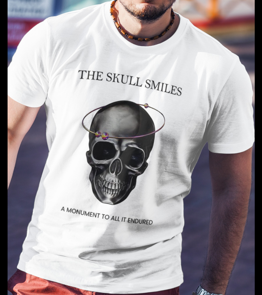 The Skull Smiles A Monument To All It Endured With Planetary Orbit Halo T-Shirt