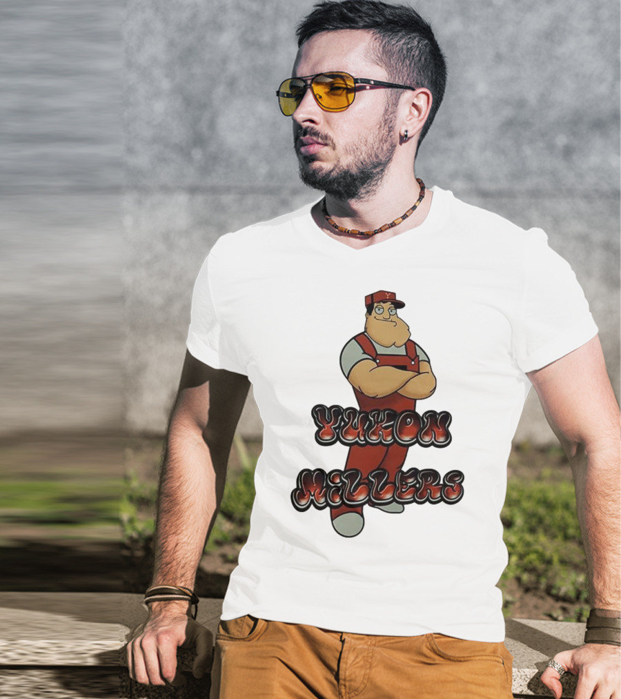 Yukon Millers Overalls Red Cartoon Character T-Shirt