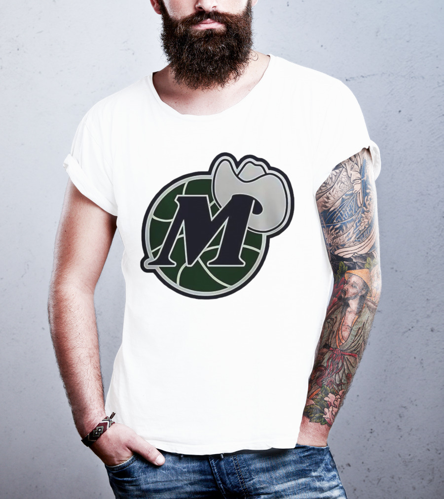 Dallas Mavericks M With Cowboy Hat And Basketball Icon T-Shirt