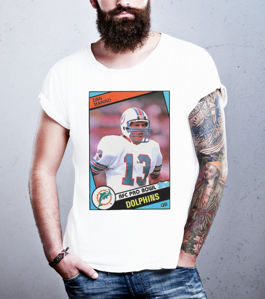 Dan Marino Miami Dolphins AFC Pro Bowl Quarterback Topps Trading Card T-Shirt
