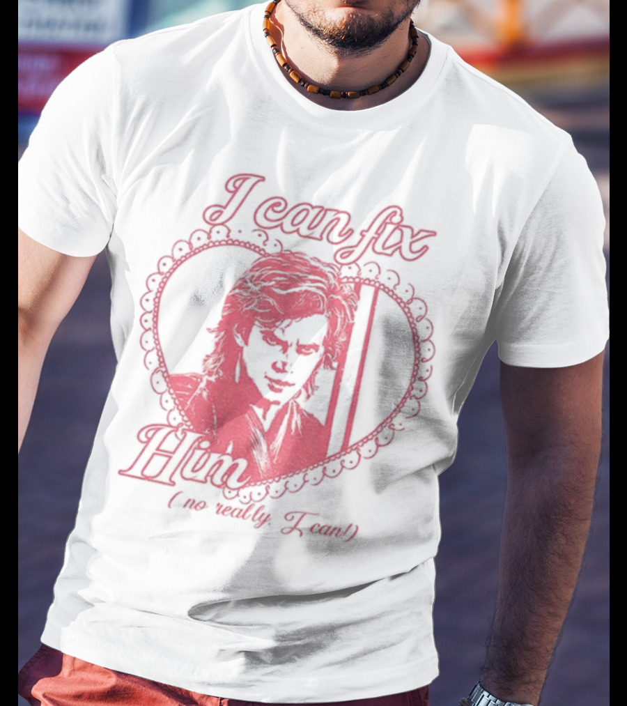 Coquette Anakin Skywalker I Can Fix Him Heart Design T-Shirt