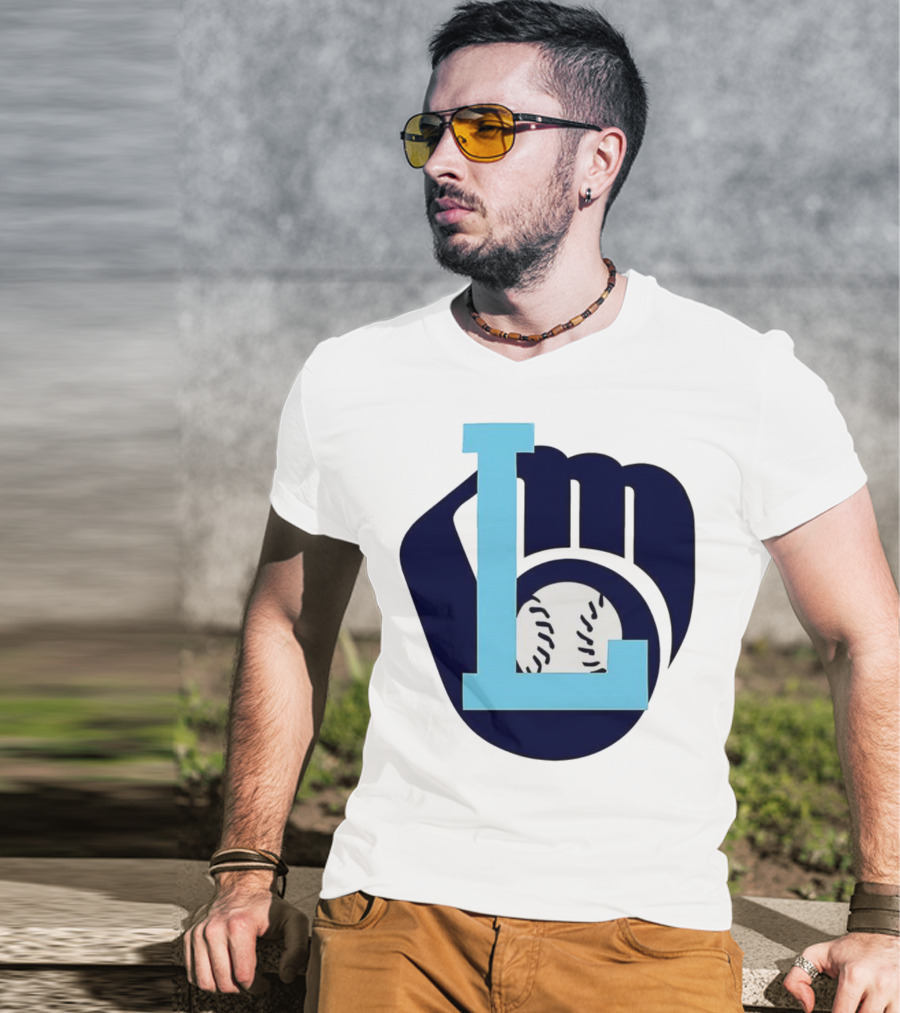 Milwaukee Brewers Baseball Glove L Monogram T-Shirt