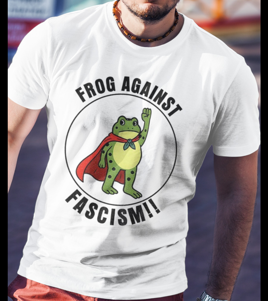 Portland Frog Hero Against Fascism Red Cape Power T-Shirt