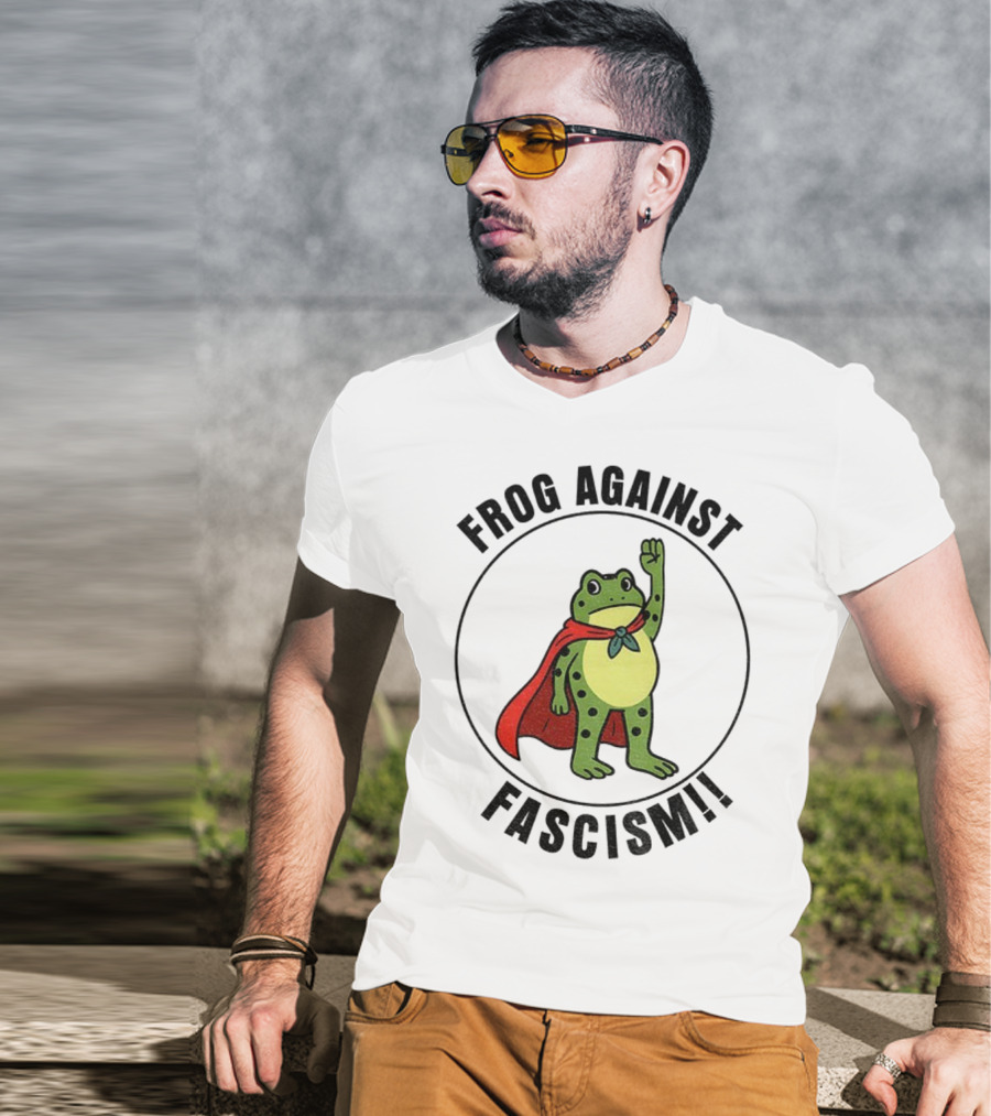 Portland Frog Hero Against Fascism Red Cape Power T-Shirt