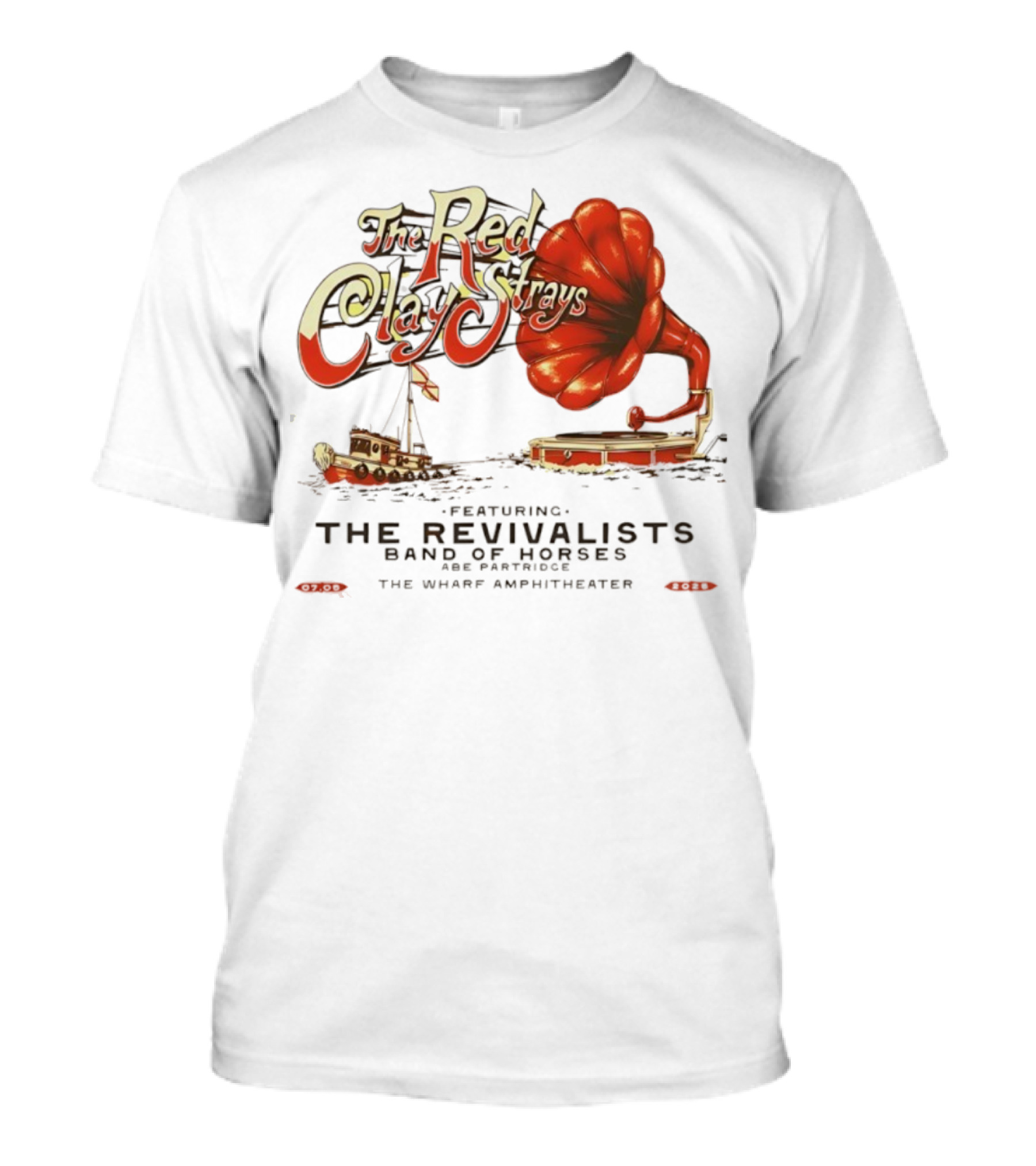 The Red Clay Strays Tour 2025 Featuring The Revivalists Band Of Horses The Wharf Amphitheater T-Shirt