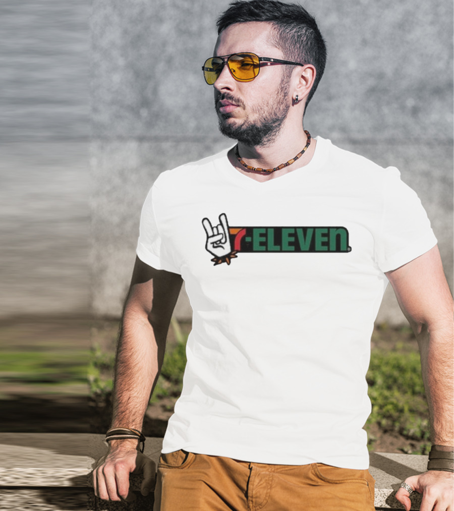 7-Eleven Rock On Devil Horns Hand Gesture T-Shirt