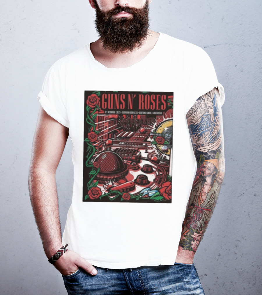 Guns N’ Roses Estadio Huracán 1st October 2025 Buenos Aires Argentina T-Shirt