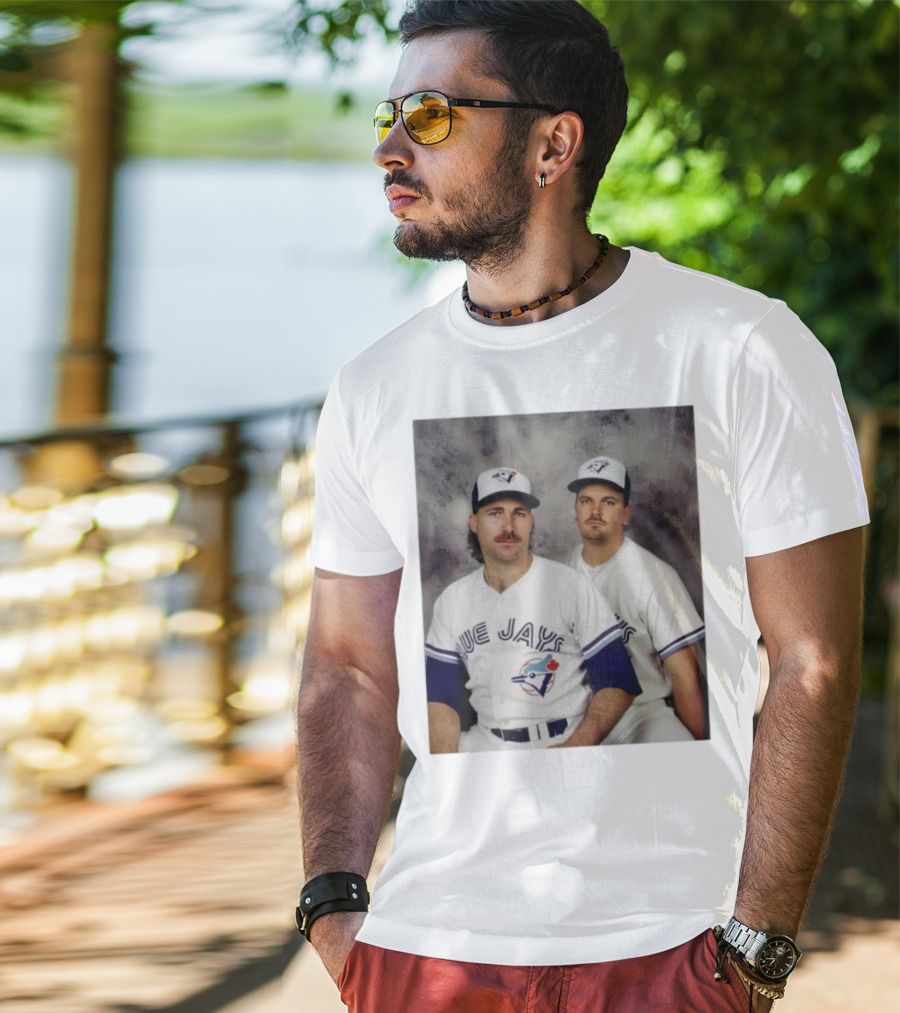 Retro Toronto Blue Jays Baseball Pitchers Dave Stieb David Wells Vintage Team Uniforms T-Shirt