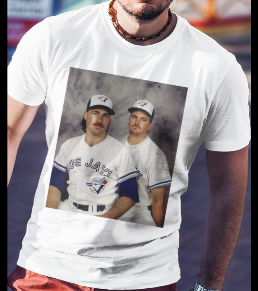 Retro Toronto Blue Jays Baseball Pitchers Dave Stieb David Wells Vintage Team Uniforms T-Shirt
