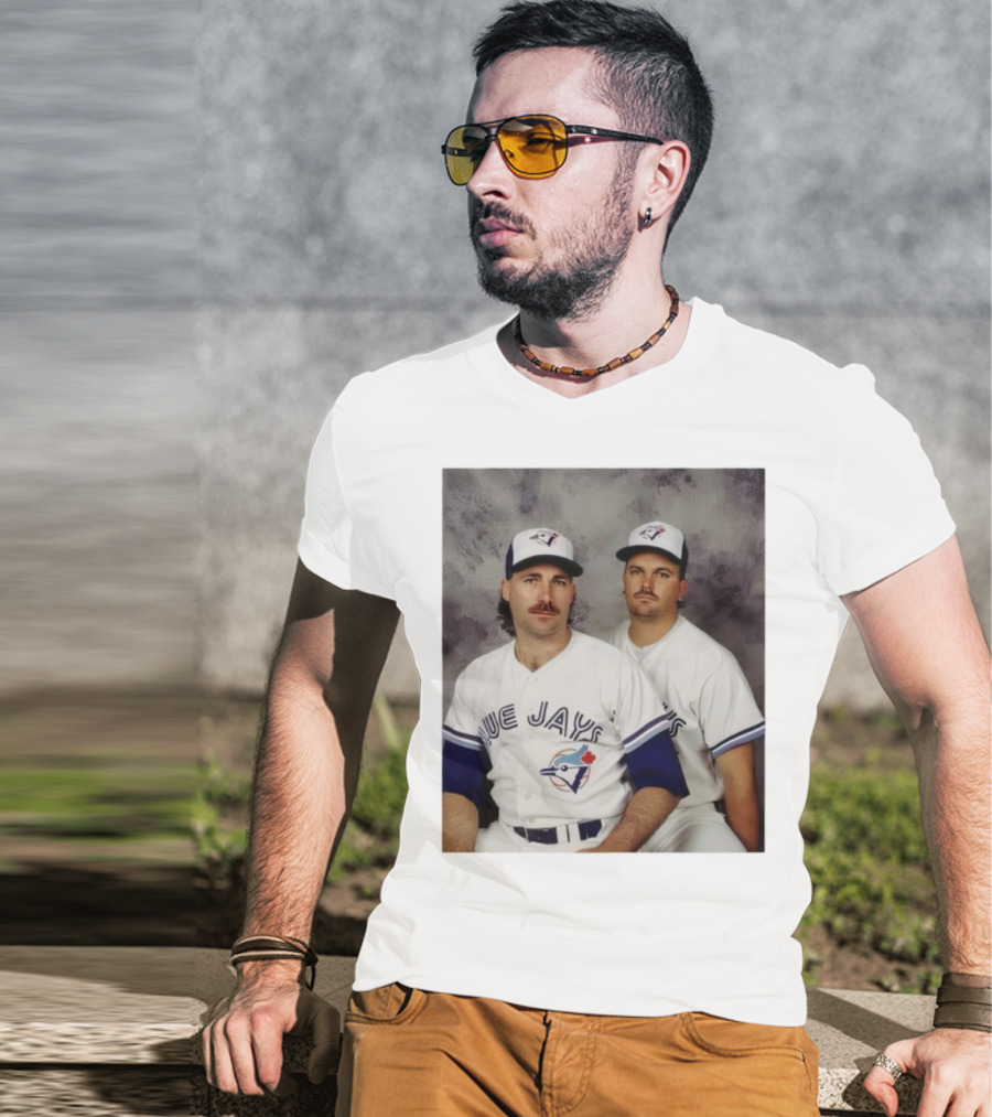 Retro Toronto Blue Jays Baseball Pitchers Dave Stieb David Wells Vintage Team Uniforms T-Shirt