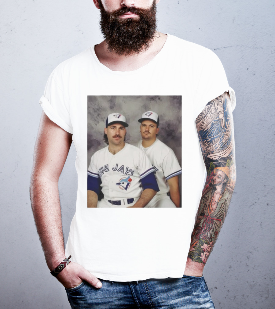 Retro Toronto Blue Jays Baseball Pitchers Dave Stieb David Wells Vintage Team Uniforms T-Shirt