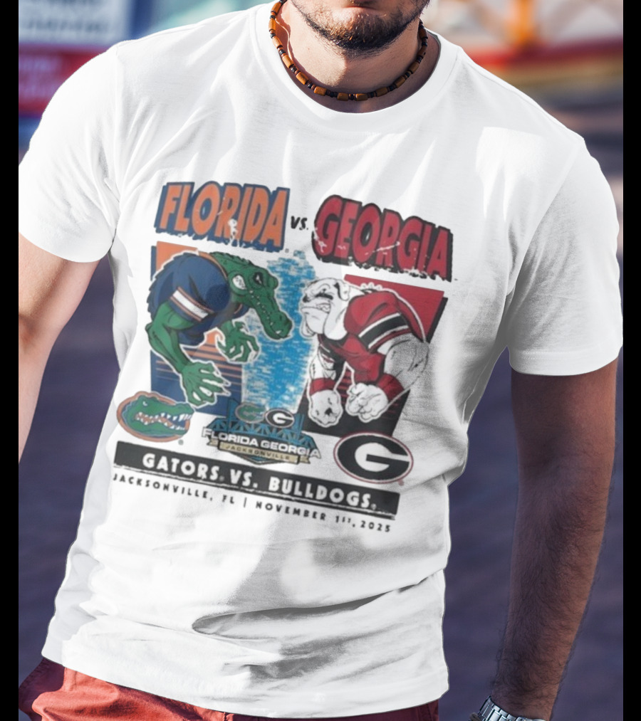 Florida Vs Georgia Gators Vs Bulldogs 2025 Jacksonville Matchup T-Shirt