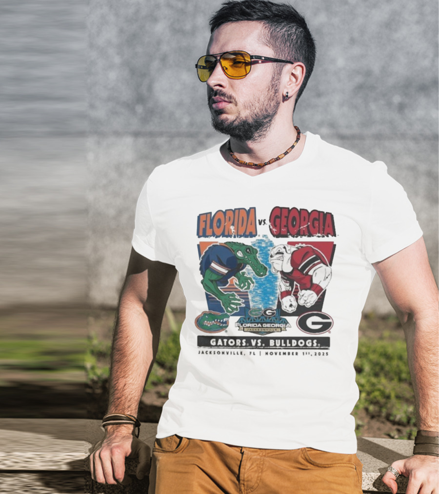 Florida Vs Georgia Gators Vs Bulldogs 2025 Jacksonville Matchup T-Shirt