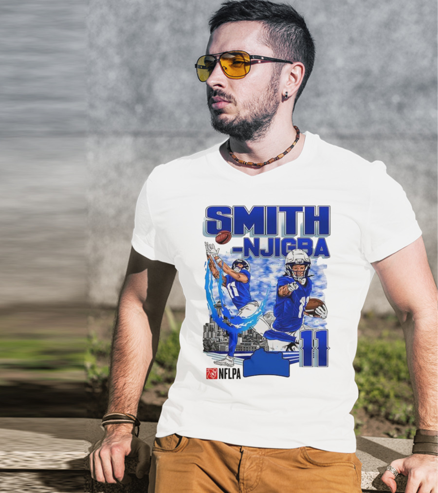 Seattle Seahawks Jaxon Smith-Njigba Skyline NFLPA 11 T-Shirt