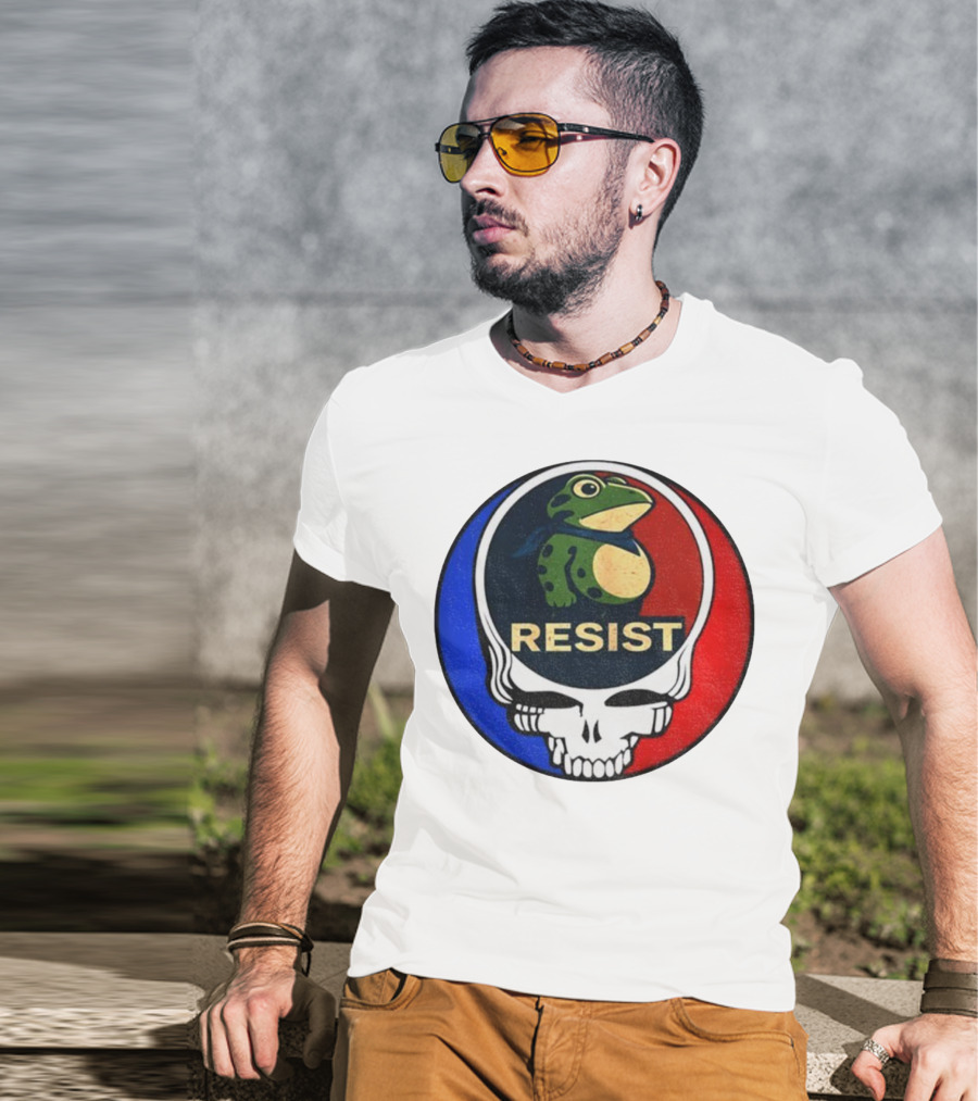 Portland Frog Grateful Dead Resist Steal Your Face Ice Out T-Shirt