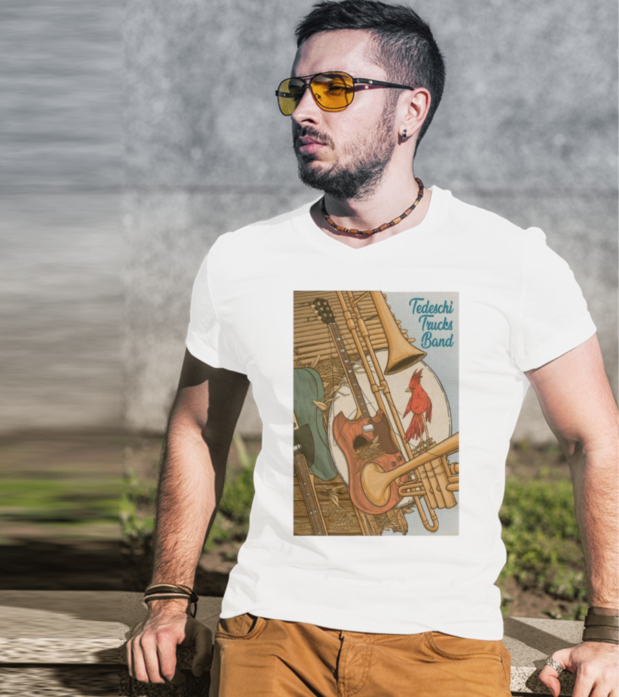 Tedeschi Trucks Band Red Hat Amphitheater October 17 2025 Cardinal Guitar Trombone T-Shirt