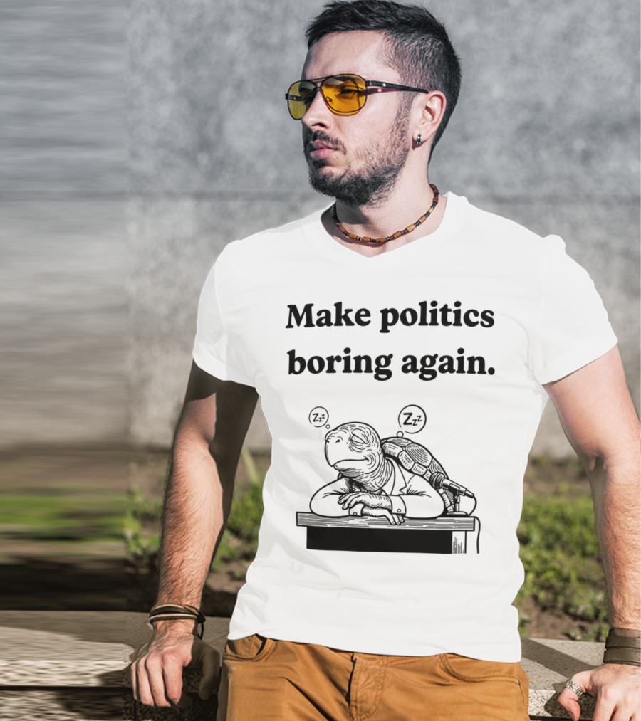 Turtles Mitch McConnell Make Politics Boring Again Satirical Meme T-Shirt