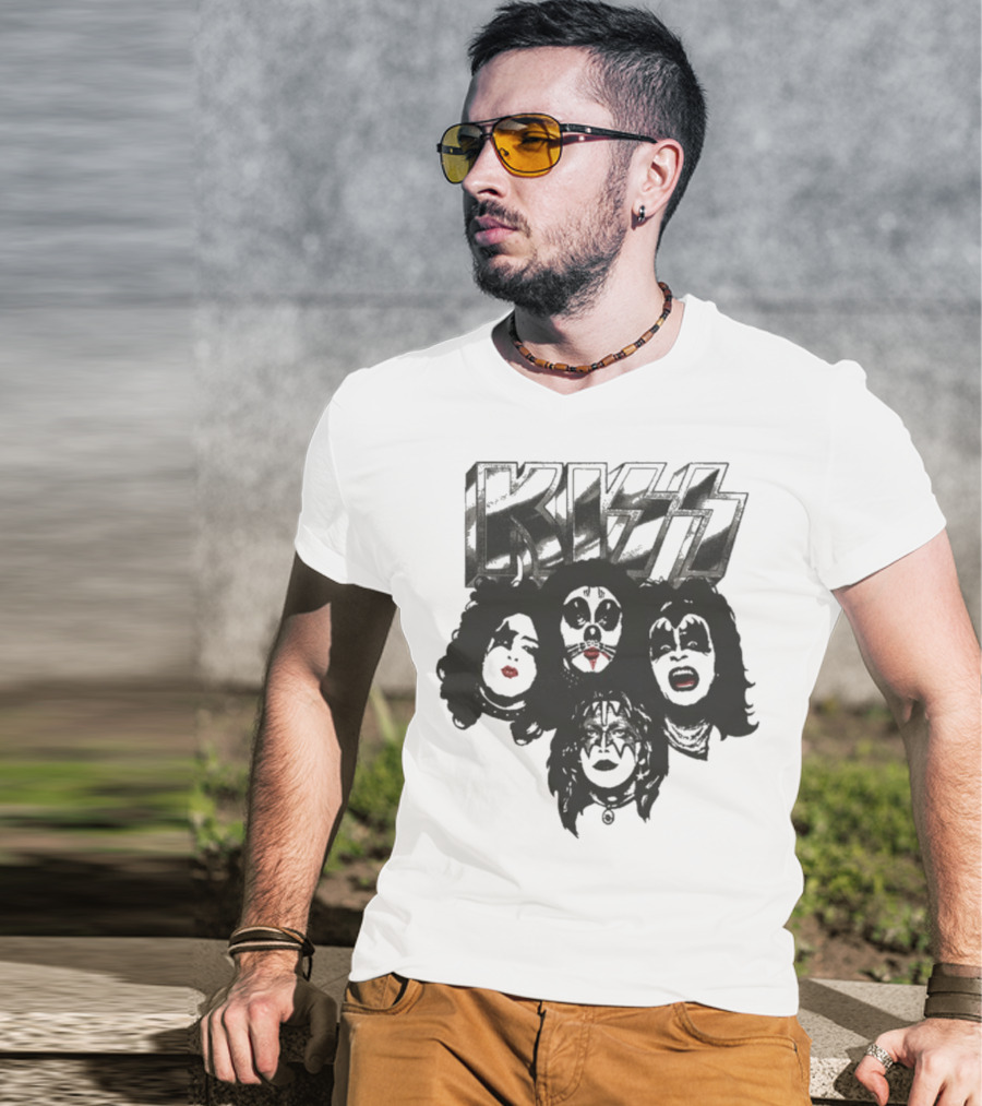 KISS 50th Anniversary Band Member Faces And Logo T-Shirt