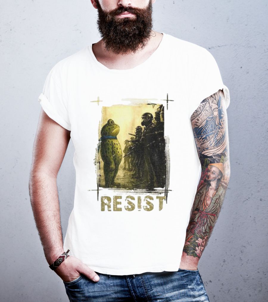 Resist Portland Frog Protest Vintage Activist Police Confrontation T-Shirt