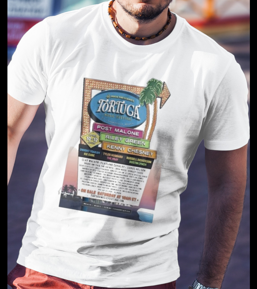 Rock The Ocean’s Tortuga Music Festival April 10 12 2026 Ft Lauderdale Beach Post Malone Riley Green Kenny Chesney T-Shirt